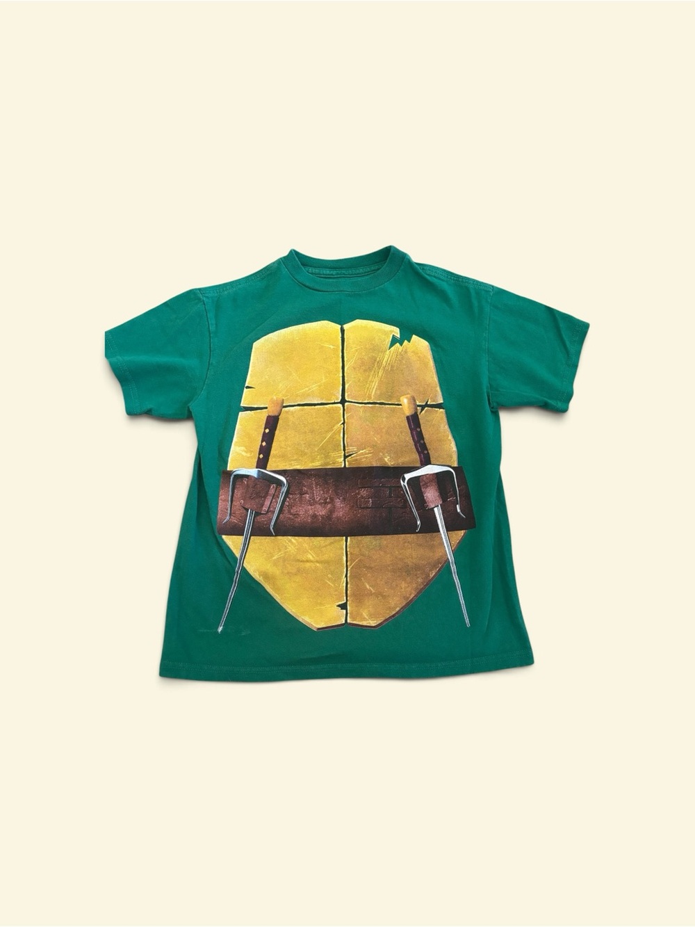 Nickelodeon TMNT Green Short-Sleeve Tee with Yellow Turtle Shell Graphic